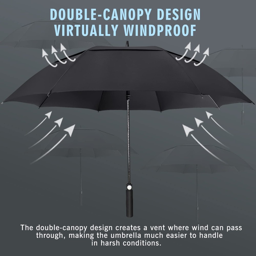 Golf Umbrella Windproof, Extra Large Oversized Heavy Duty Double Canopy for R...