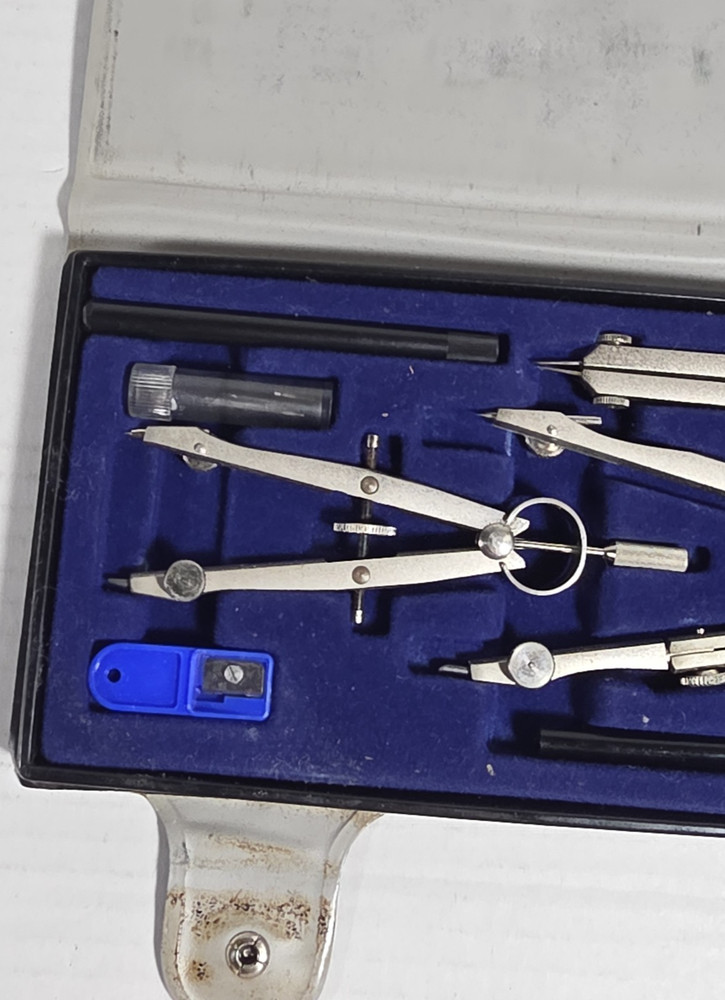 Alvin Precision Drawing Instruments Set in Case Compass 995B Germany - Read