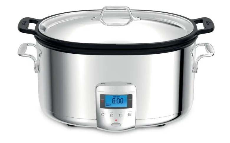 All-Clad Stainless Steel Electric Slow Cooker 7-Quart, Programmable LCD Timer,