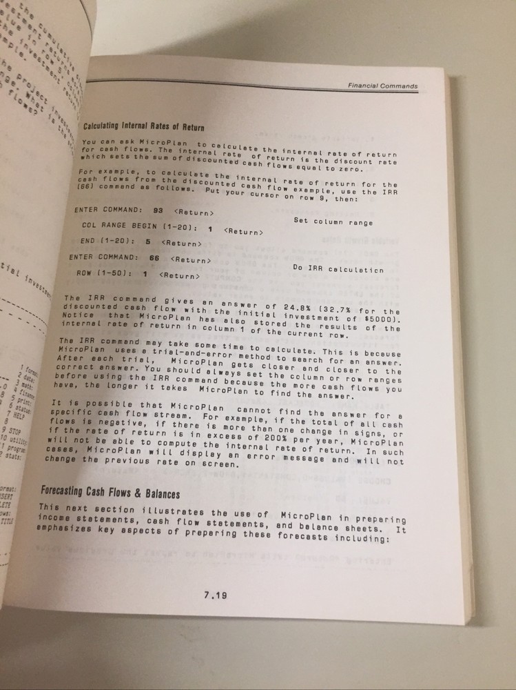 Vintage 1983 KAYPRO MICROPLAN Software Manual (NO DISK)
