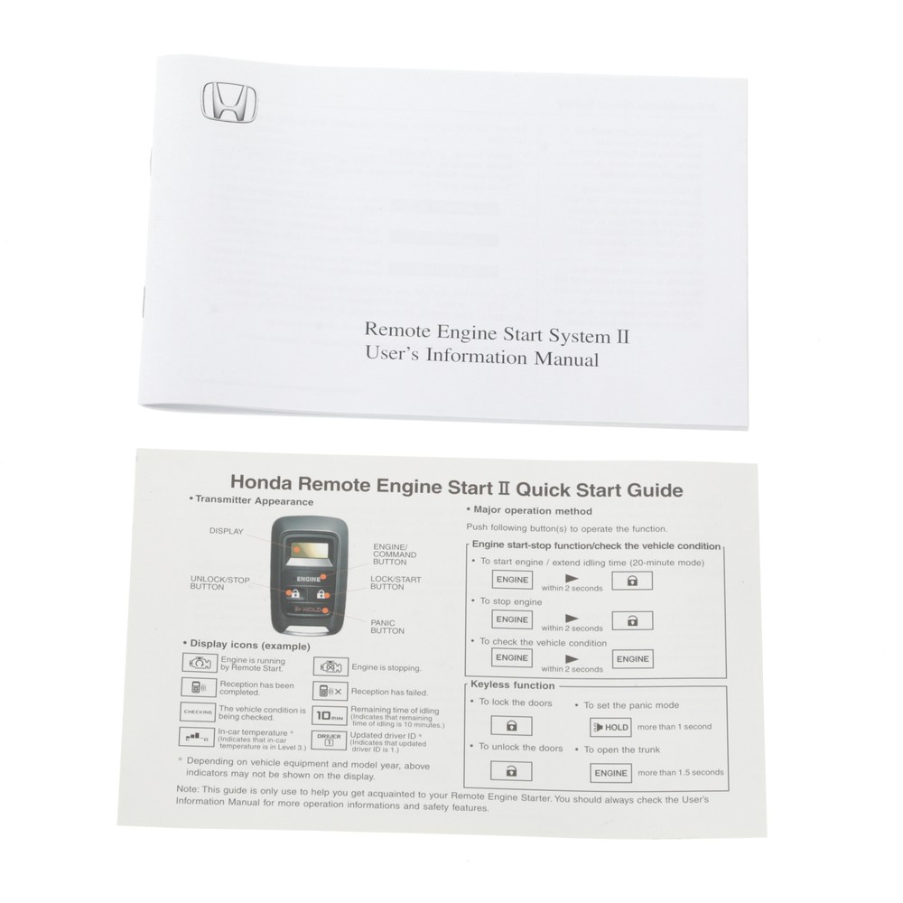 Genuine Honda Remote Start Attachment 08E92-TR0-100A