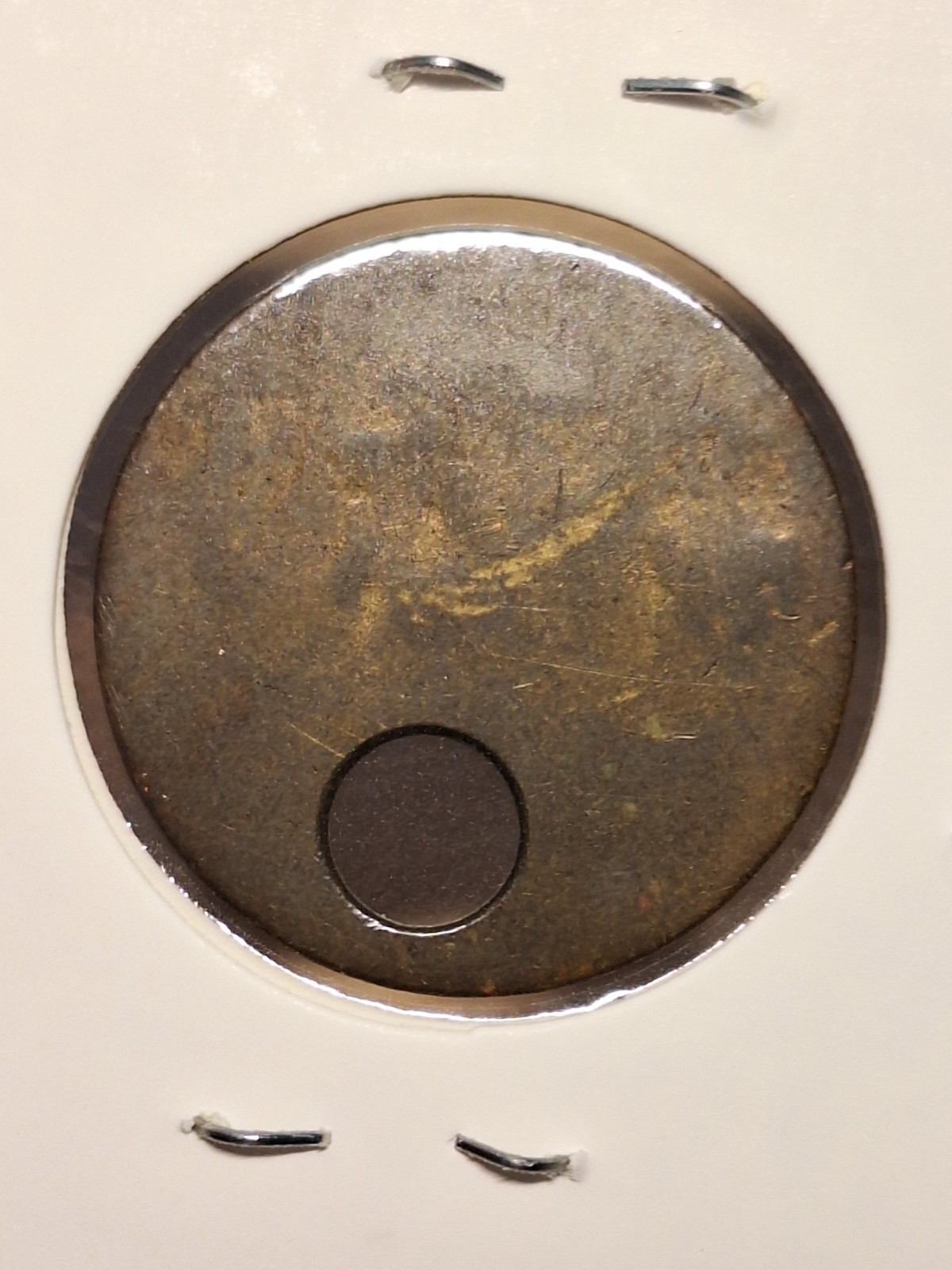 Vintage Unique Brass Identification Tag Unknown Origin About 26mm