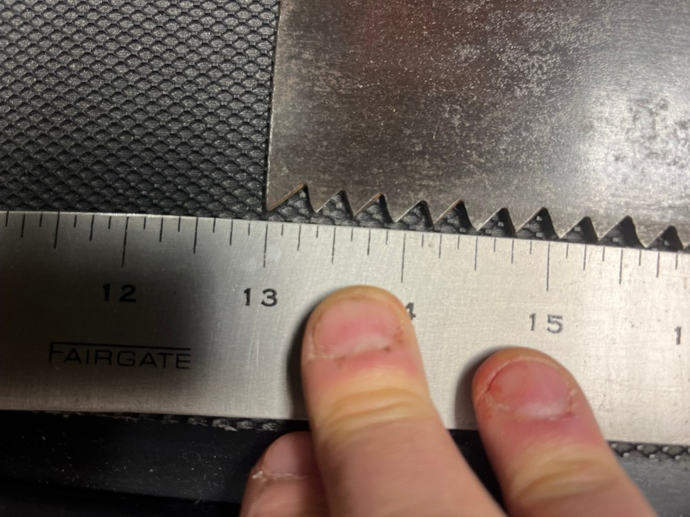 Vintage "OK" iron handled 30"-blade docking saw