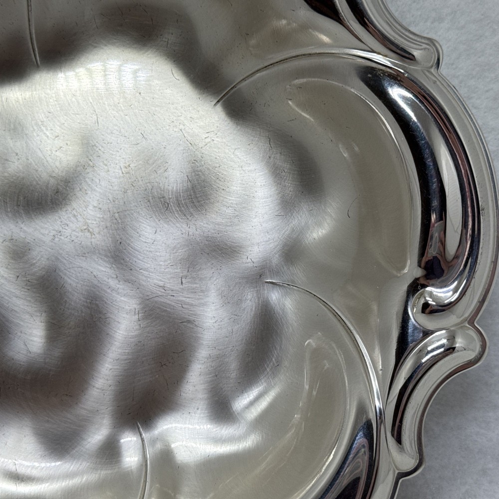 Vintage Caravelle Silverplate Candy Dish Bowl Tray Footed Tarnish Resistant 8”