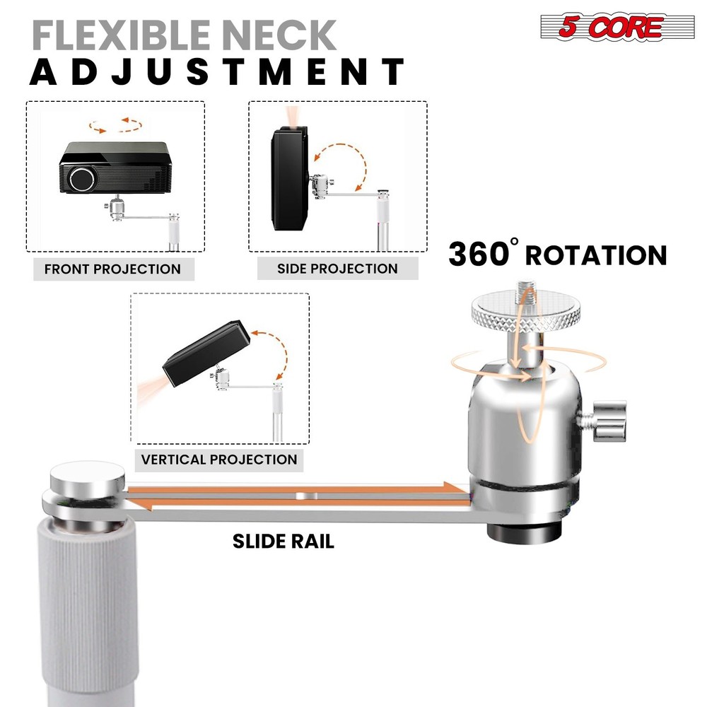 5 Core Projector Stand Floor Adjustable Heavy Base Universal Projectors Support