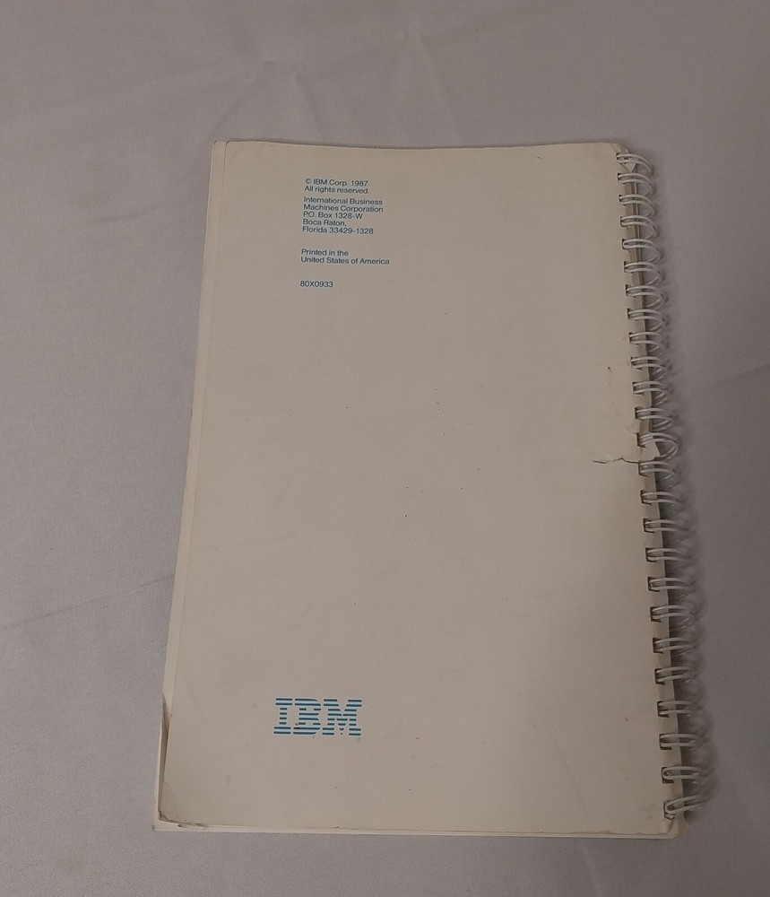 IBM Disk Operating System Version 3.30 User's Guide Spiralbound 80X0933 MS-DOS