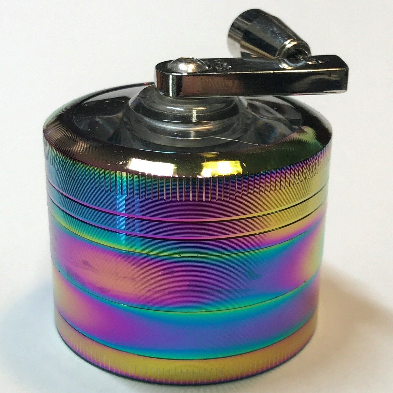 2 Inch 4 Piece Metal Herbal Herb Spice Tobacco Grinder Crusher With Handle Crank