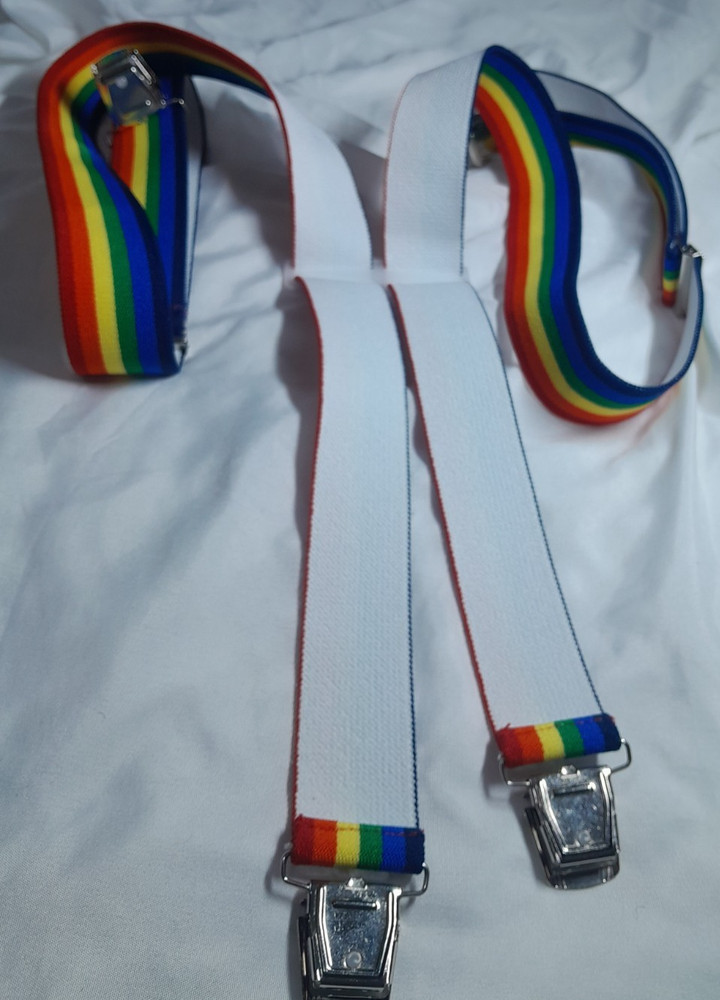 Rainbow Colours Striped Adjustable Suspenders/Braces