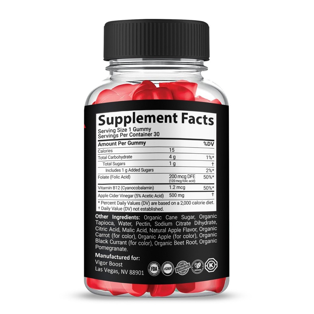 Vigor Boost Gummies, Max Strength Formula, VigorBoost Supplement (3 pack)