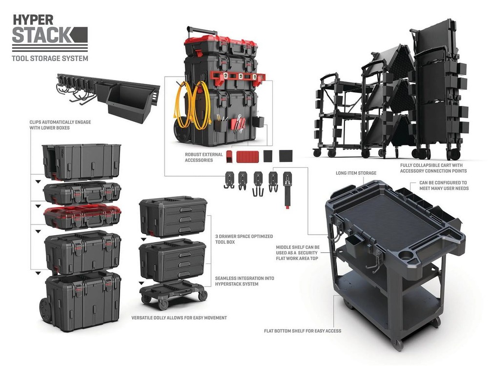 Hyper Tough Hyper Stack 32-Inch Wall Storage System, 6-Piece Set