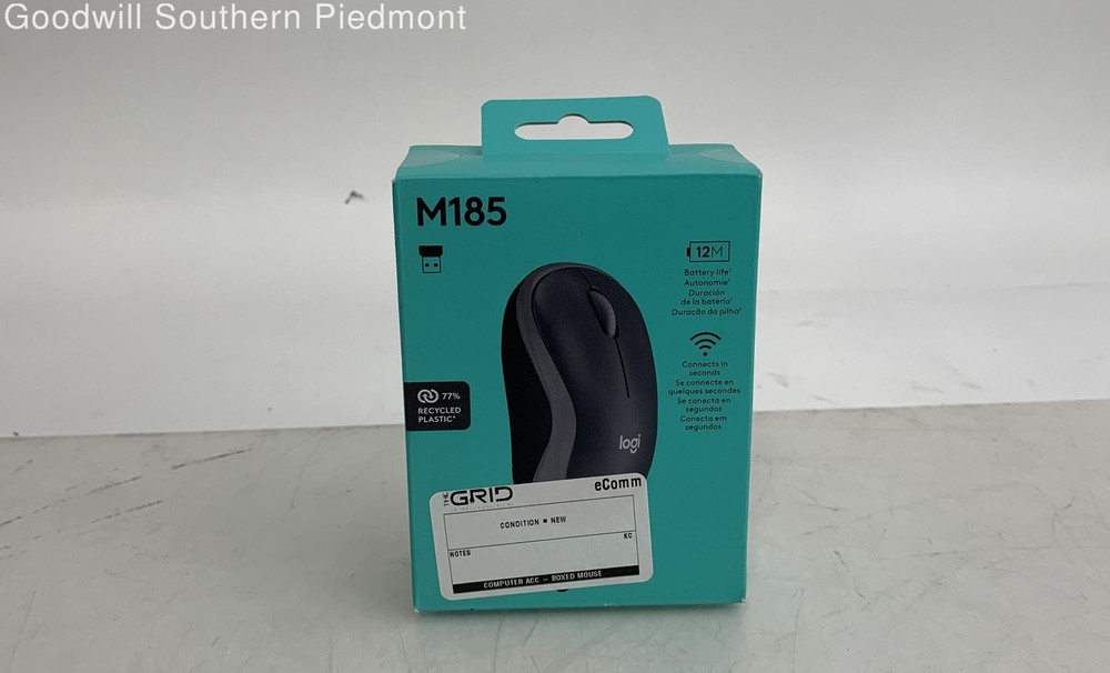 Logitech M185 Wireless Mouse - Black - New