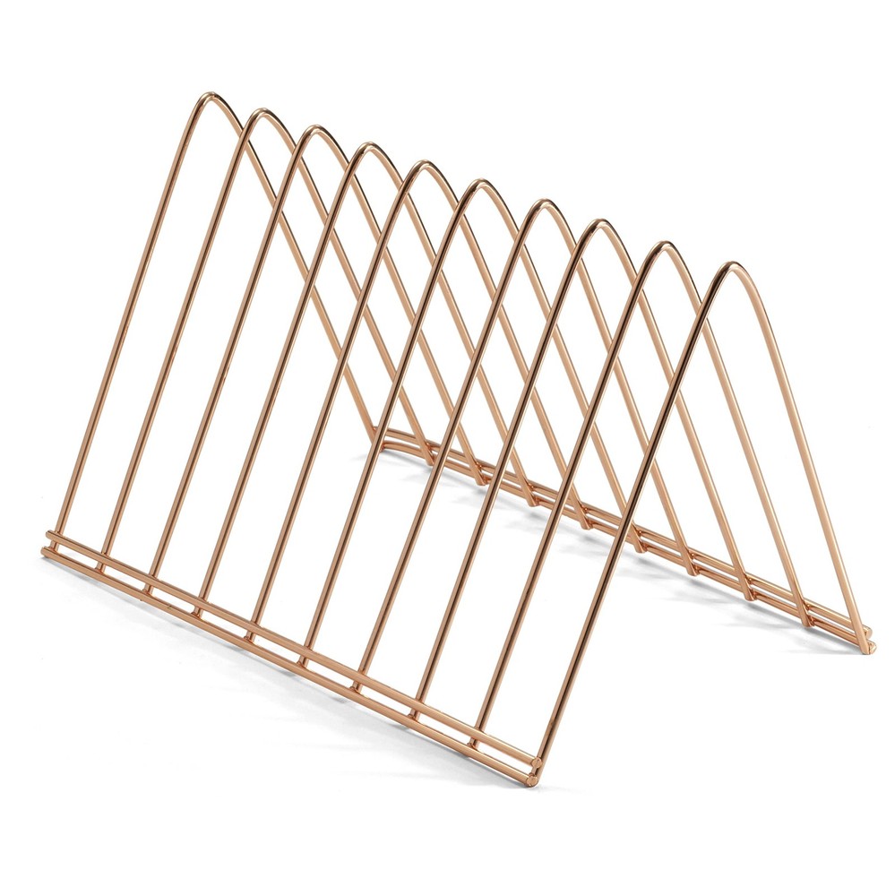 Triangular Wire File Sorter Rose Gold 93151 Office Desk Organization