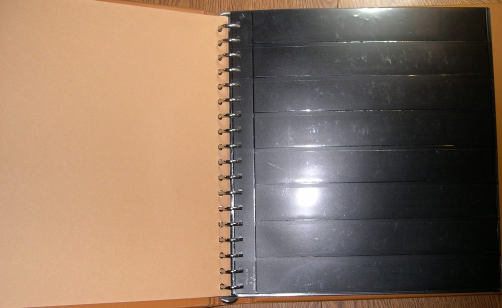 LINDNER 18 ring ALBUM/BINDER w/ 30x 8 strip double sided black stock pages UX1