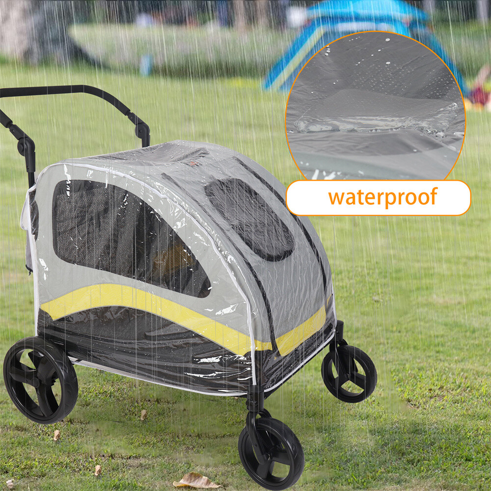 XXL Heavy Duty Dog Stroller Double Door Pet Trolley Carrier Cart Foldable Jogger