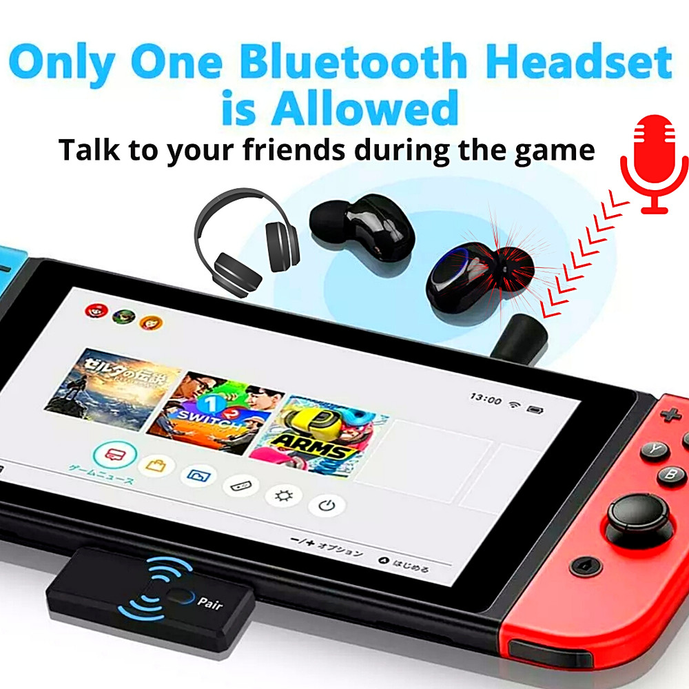 Wireless Headset Receiver USB Dongle Audio Adapter For PS5 PS4 Game Console