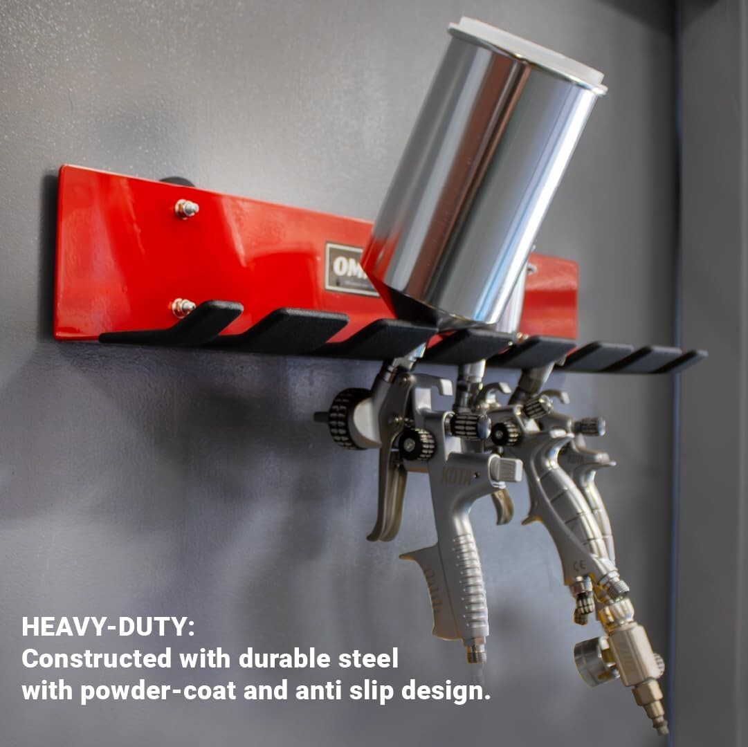 Omni Tool Multiple Spray Gun Holder – Holds 7 Guns Without Cups, 4 With Cups