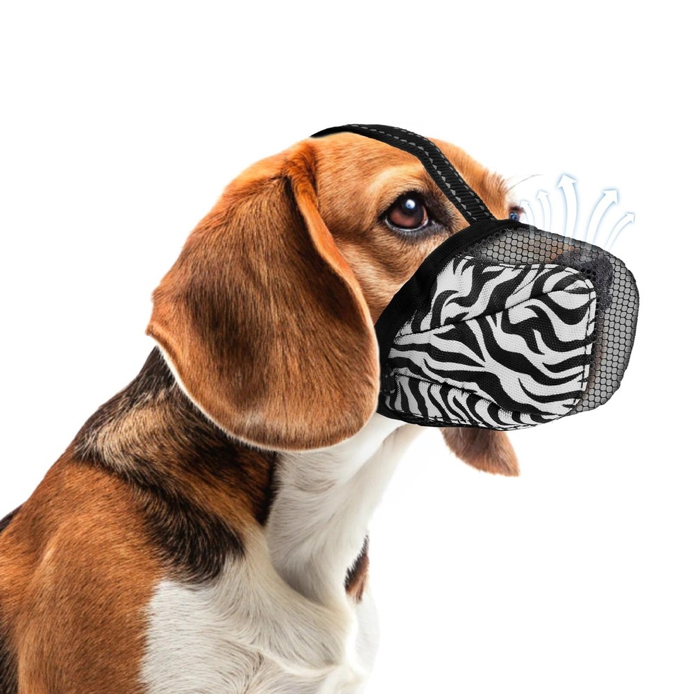K9meme Dog Muzzle, Soft Air Mesh Muzzle for Large Medium Medium, Tiger Grey