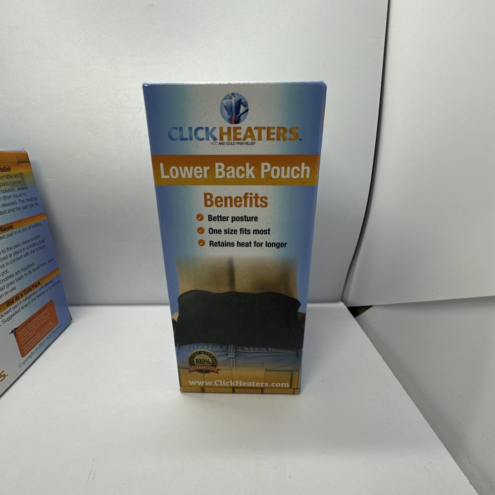 Click Heaters Lower Back Thermal Pad Hot/Cold Reusable Pack & Lower back Pouch
