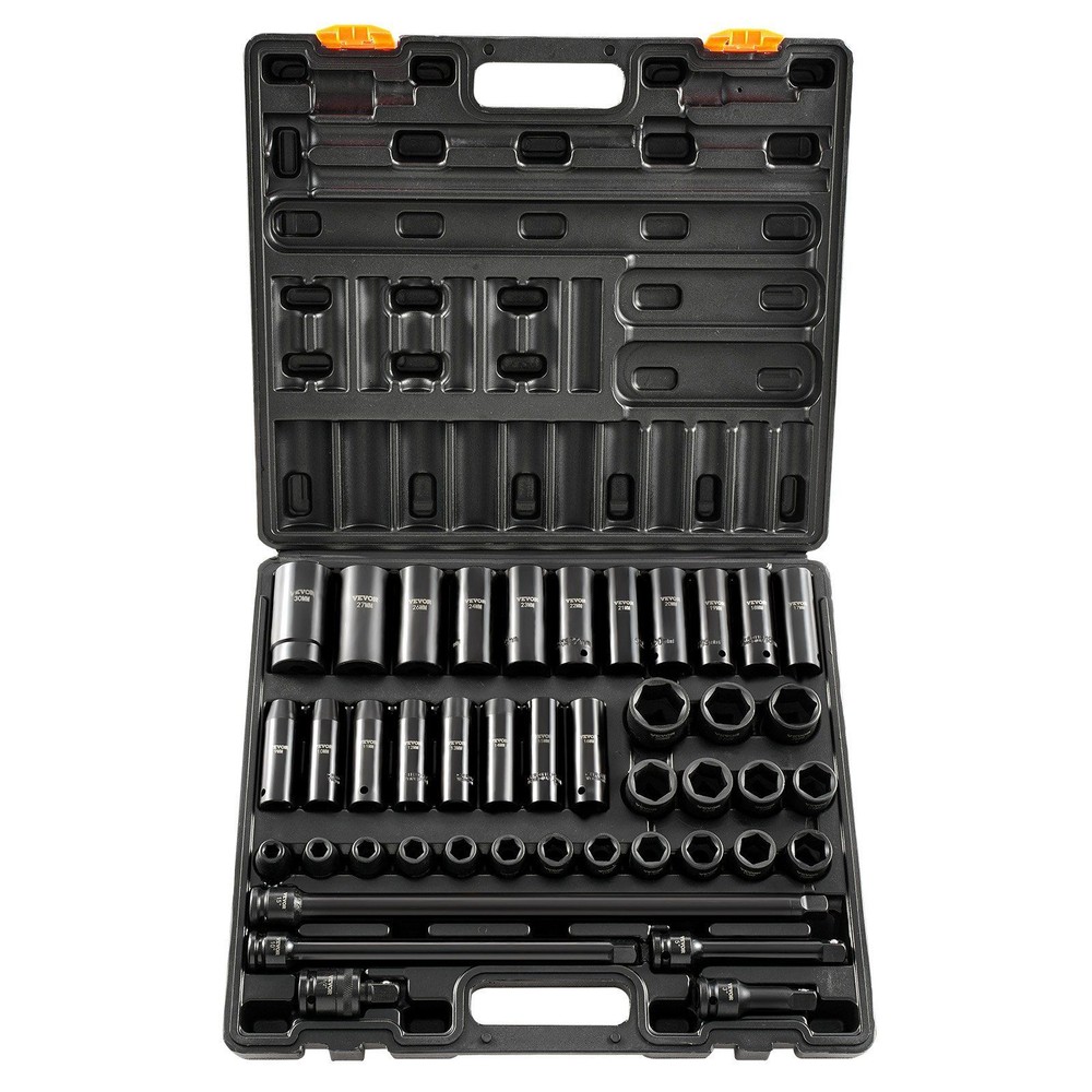 Impact Socket Set 1/2 In 43 Piece Impact Sockets, Standard Socket Assortment