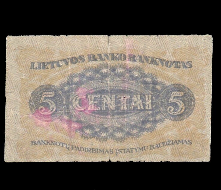 Lithuania 5 Centai 1922 P-9