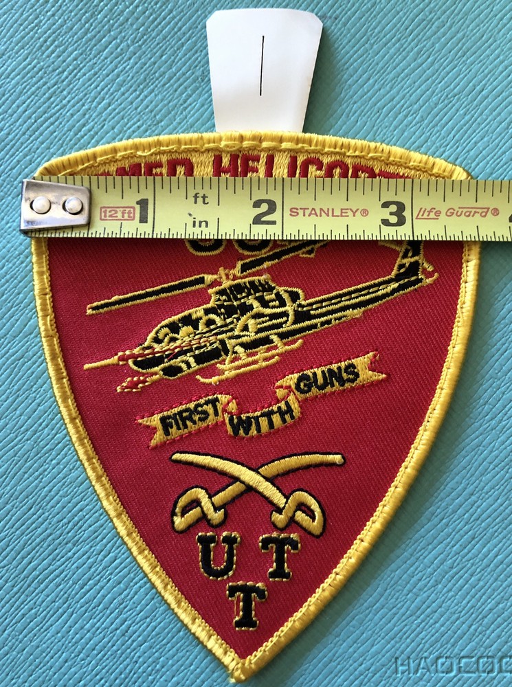 Armed Helicopter 334th, First With Guns, U T T. Buttonhole Patch.