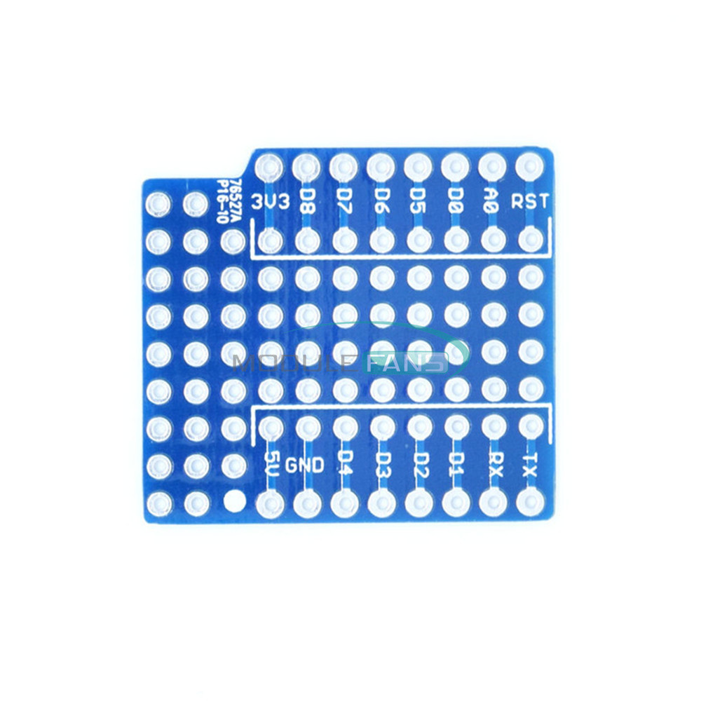 WeMos D1 Mini Double Sided Proto Shield perf Board For Arduino