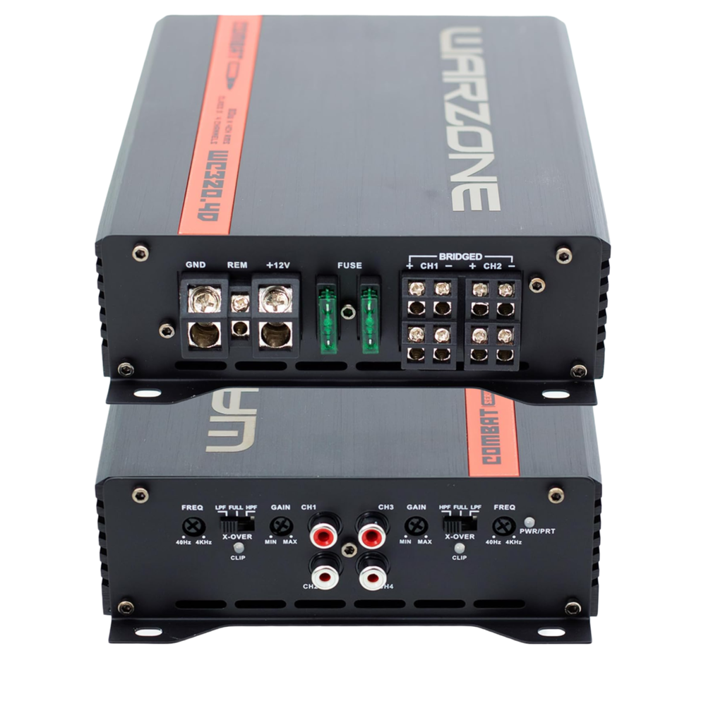 Warzone WC320.4D 320W 4-Channel Class D Amp - True RMS, 1/2/4 Ohm, Sub Control