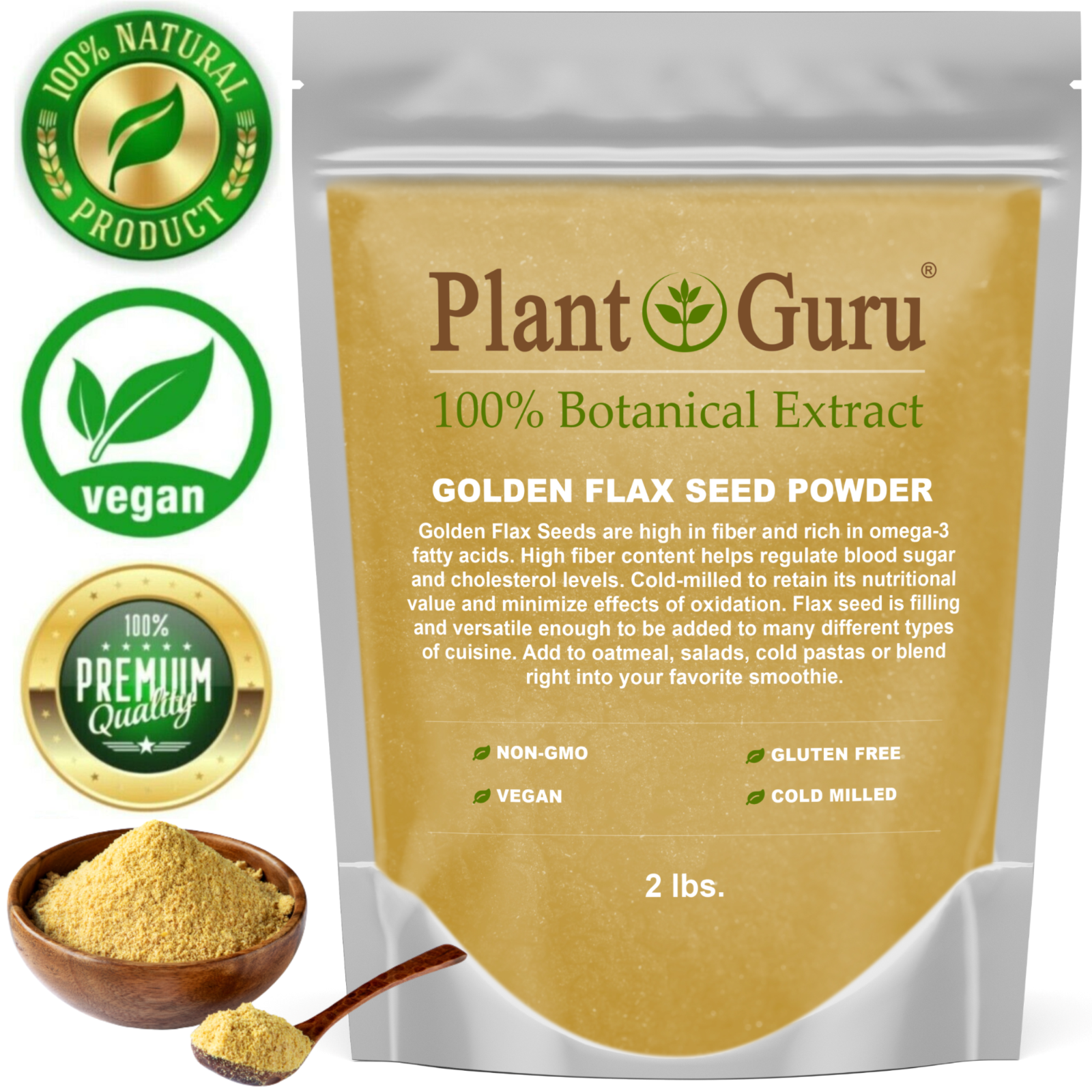 Ground Flax Seed Powder BROWN & GOLDEN 100% Pure Linseed Flaxseed Meal Bulk