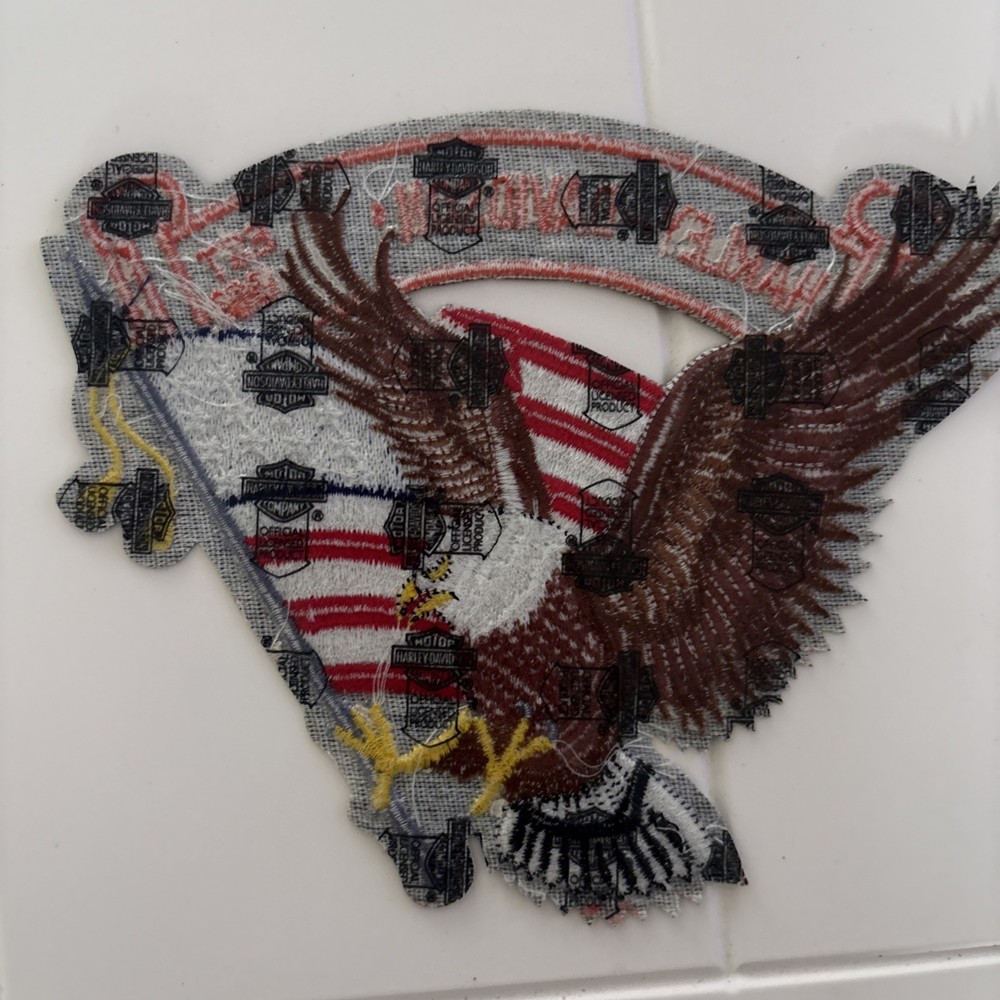 Harley Davidson Iconic Eagle & American Flag Jacket or Vest Patch