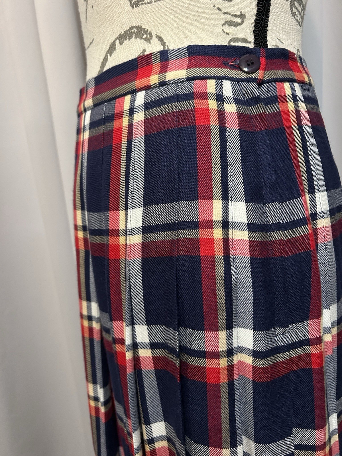 Vtg Pendleton Plaid Pleated Skirt Womens 10 USA Schoolgirl Preppy Classic