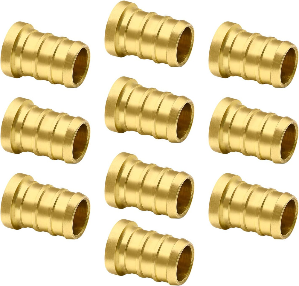 10Pcs 1/2" PEX Barb Plug End Cap, Brass PEX Barb Plug End Cap Pipe Fitting (1/2"