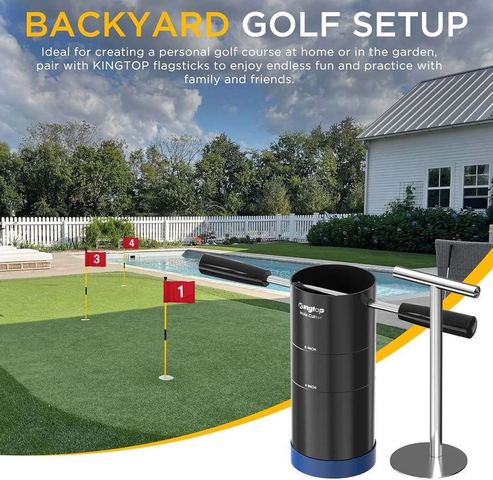 Portable Golf Hole Cutter – Detachable Handle, USGA Standard Black