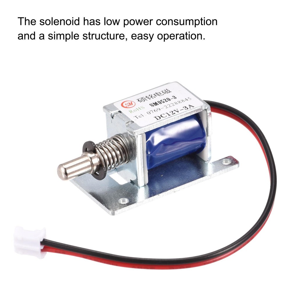 Mini Electromagnetic Solenoid Pushing Pull Type DC12V 3A,