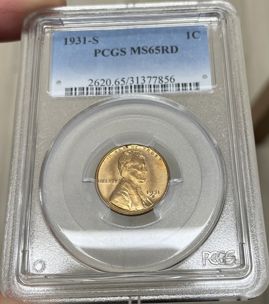 1931 S Lincoln Wheat Cent PCGS MS65RD Red