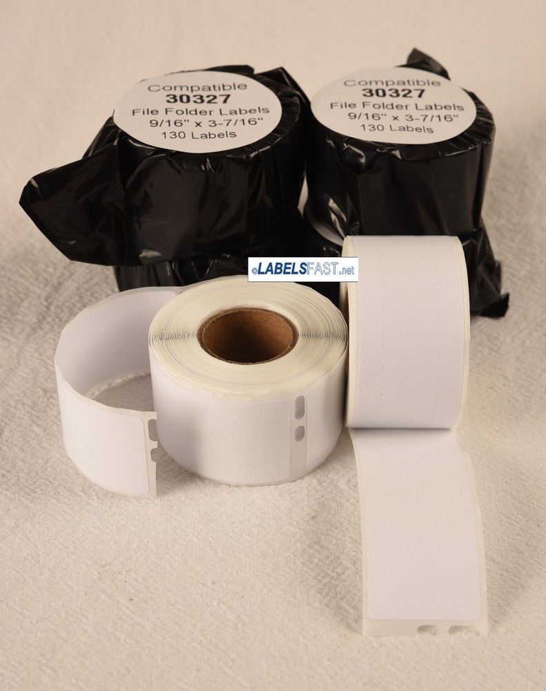 2 Rolls - File Folder Labels 130 White Rolls 30327 Compatible w/ Dymo®