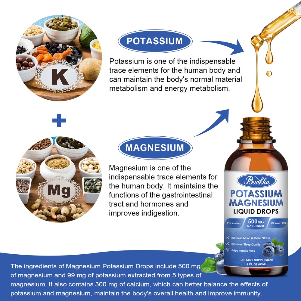 Potassium Magnesium Supplement Liquid - High Absorption Calm Magnesium Complex