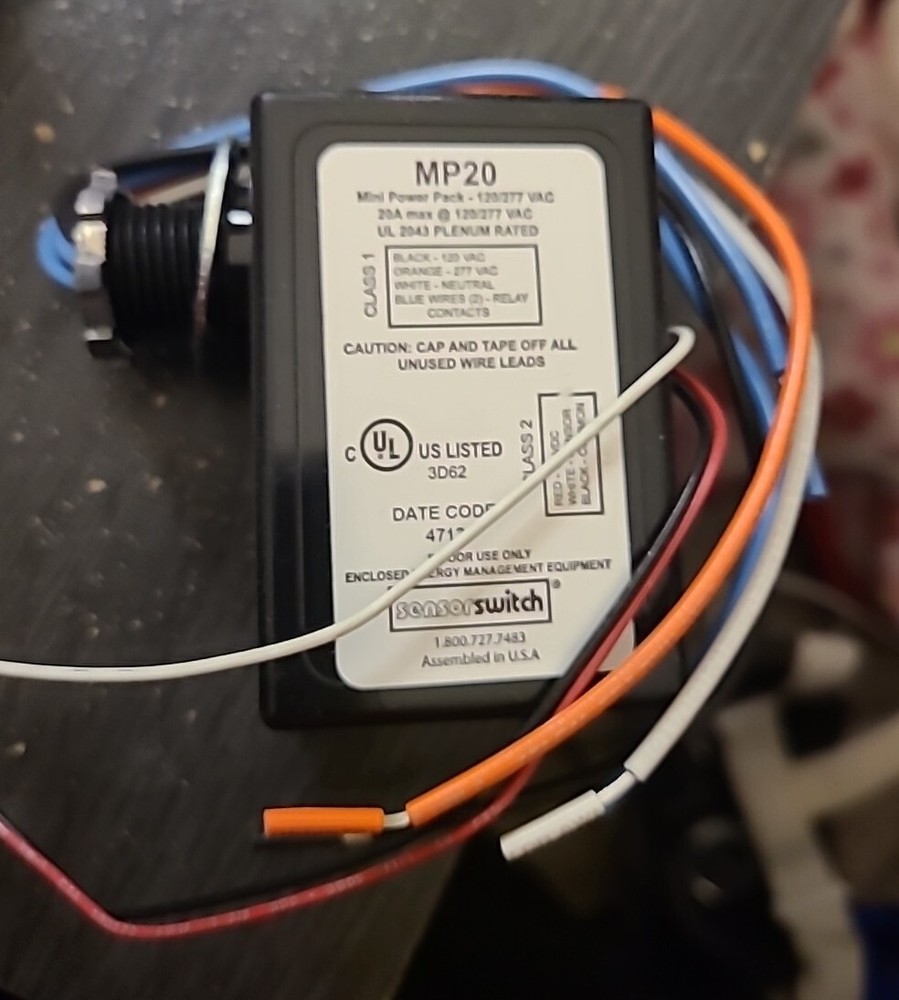 New Acuity Sensor Switch MP20 Motion Detector - Black 120/277 Volt