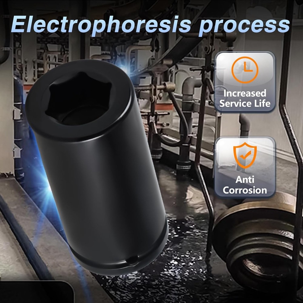 24mm Harmonic Balancer Socket 1/2" Drive Metric 6 Point Impact Socket...