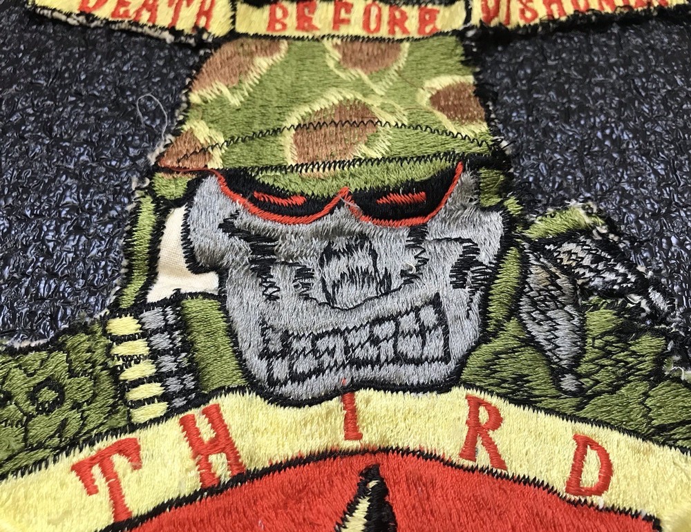 THIRD MARINE DIV., DEATH BEFORE DISHONOR, VINTAGE EMBROIDERED BACK PATCH!