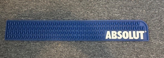 CLEARANCE - Rare Curved Corner - ABSOLUT Vodka Bar Mat 20.5”x 3.5” Rubber - NEW