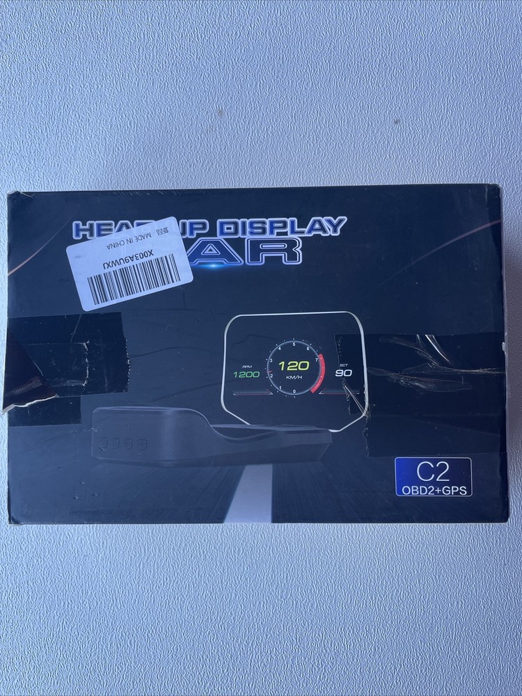 C2 Head Up Display Car Speedometer Obd2 EOBD GPS HUD Clock Glass Projector