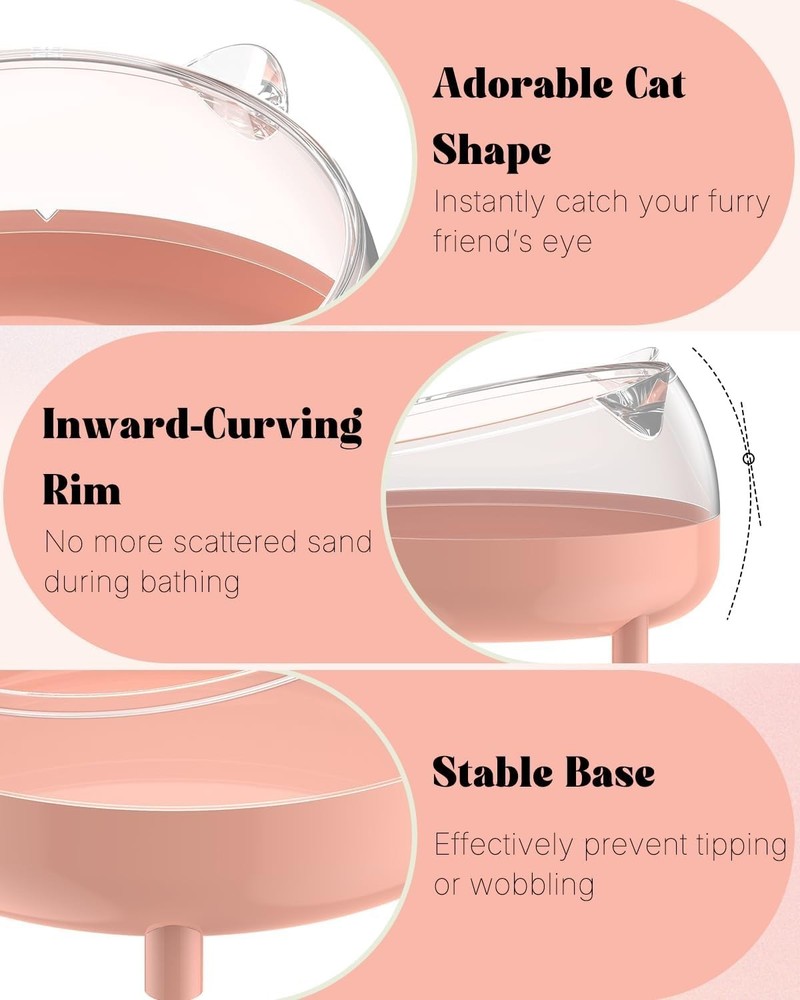 Charming Pink Hamster Sand Bath Container - Safe & Versatile for Small Pets