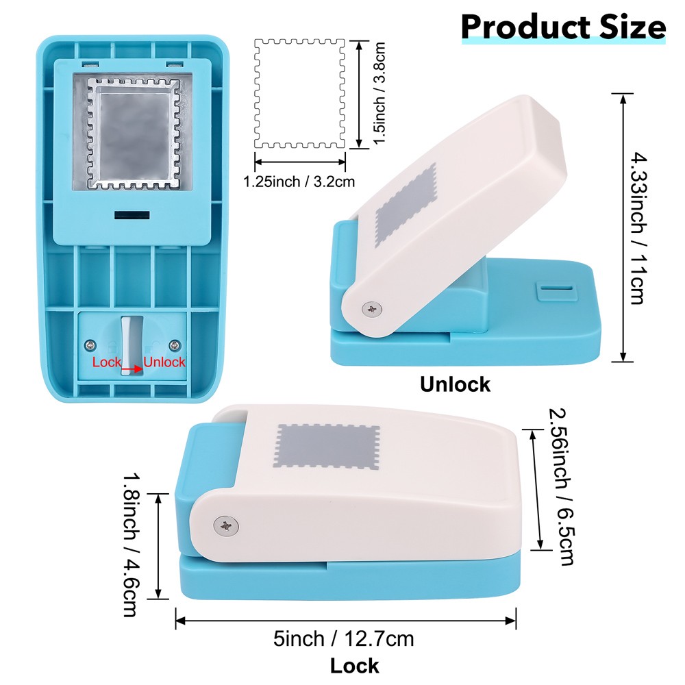 5x2.6inch Rectangular Postage Stamp Punch Craft Punch for Scrapbooking Craft
