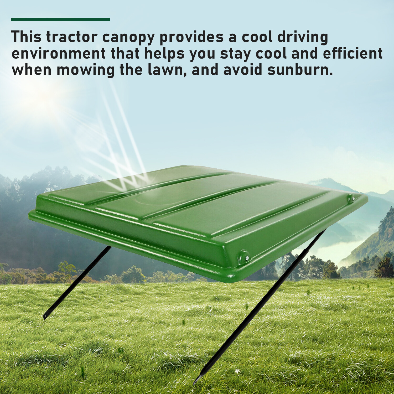 Green Top Tractor Canopy for ROPS 1 1/2 x 3, 2 x 2, 2 x 3