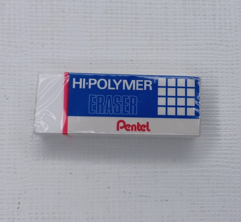 1 Pentel Hi Polymer Eraser White Block New