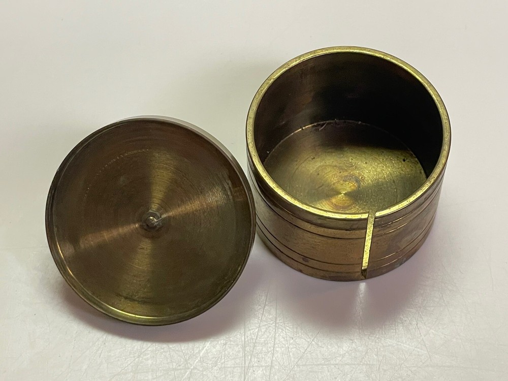 Vintage Brass Desktop Stamp Roll Dispenser Box