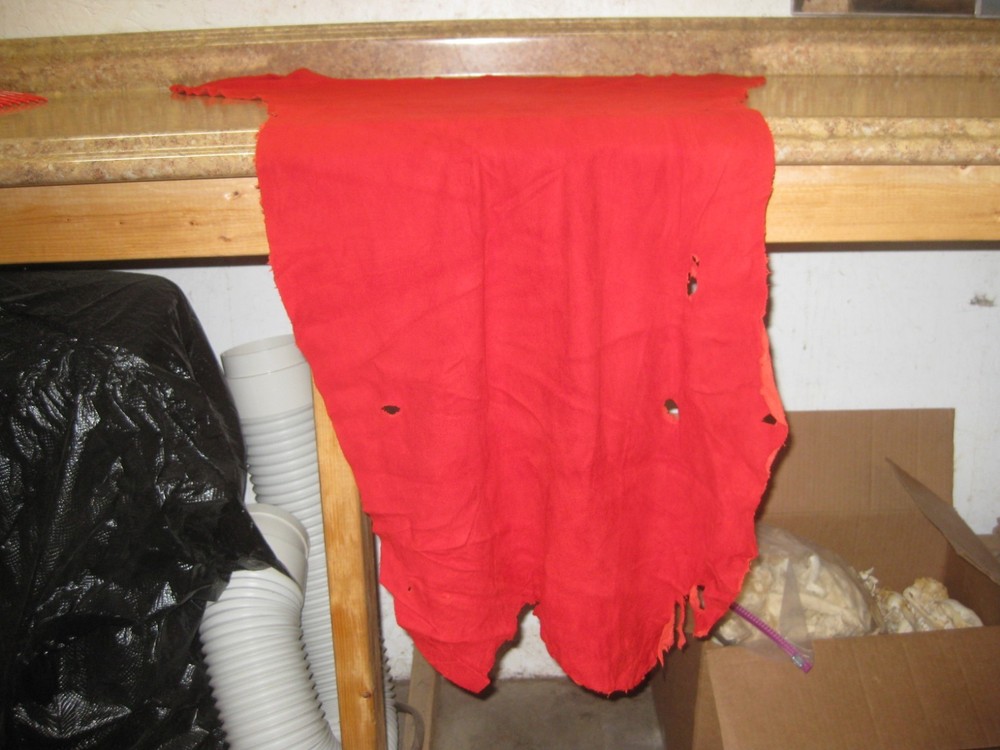 Red Suede Deer Leather #0006748 Row FF