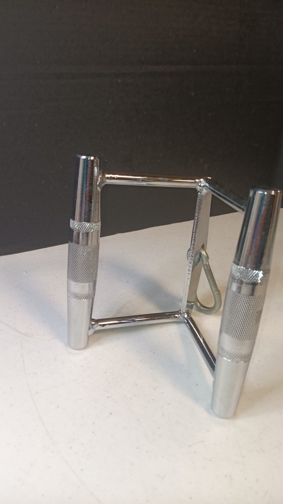 SINGLE Silver Pull Down V-Handle Bar Triceps Bicep Trainer Double Handle Gym Rod