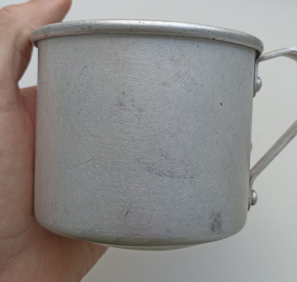 Military mug. With inscriptions.