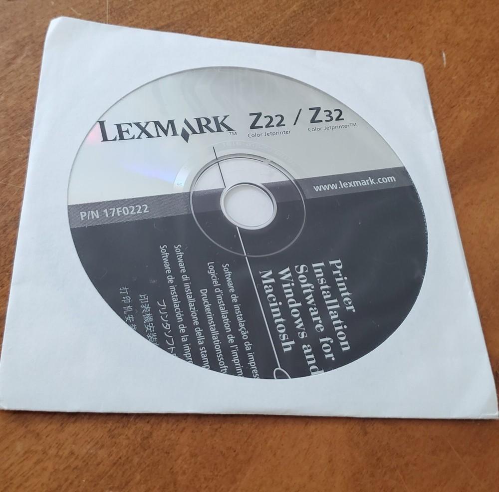 Lexmark Z22 & Z32 Color Jet Printer Software & Drivers Install/Setup CD
